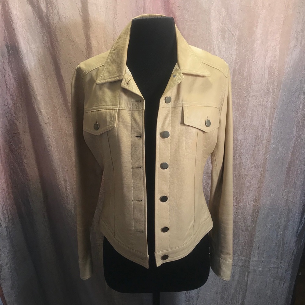 Carina New York‎ cream leather jacket